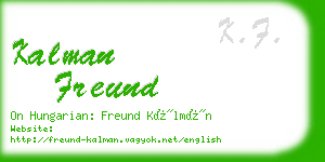 kalman freund business card